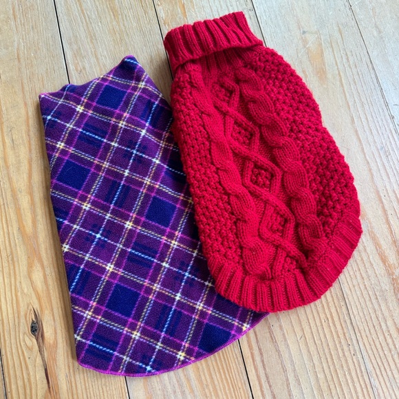 Dog Sweater Handmade Crochet Knitted Red Small - Picture 5 of 6